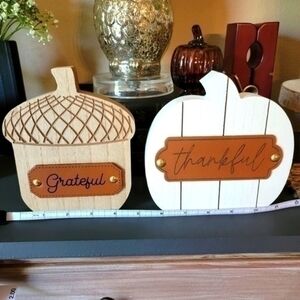 Set of 2- Pumpkin and Acorn Fall/Harvest Decor NWOT